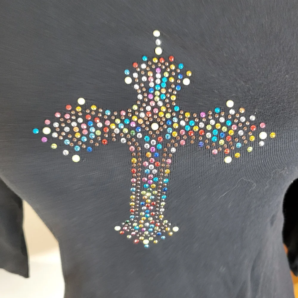 Womans Don't Mess with Texas Black 3/4 sleeve USA Made T shirt Size Med - Picture 3 of 7